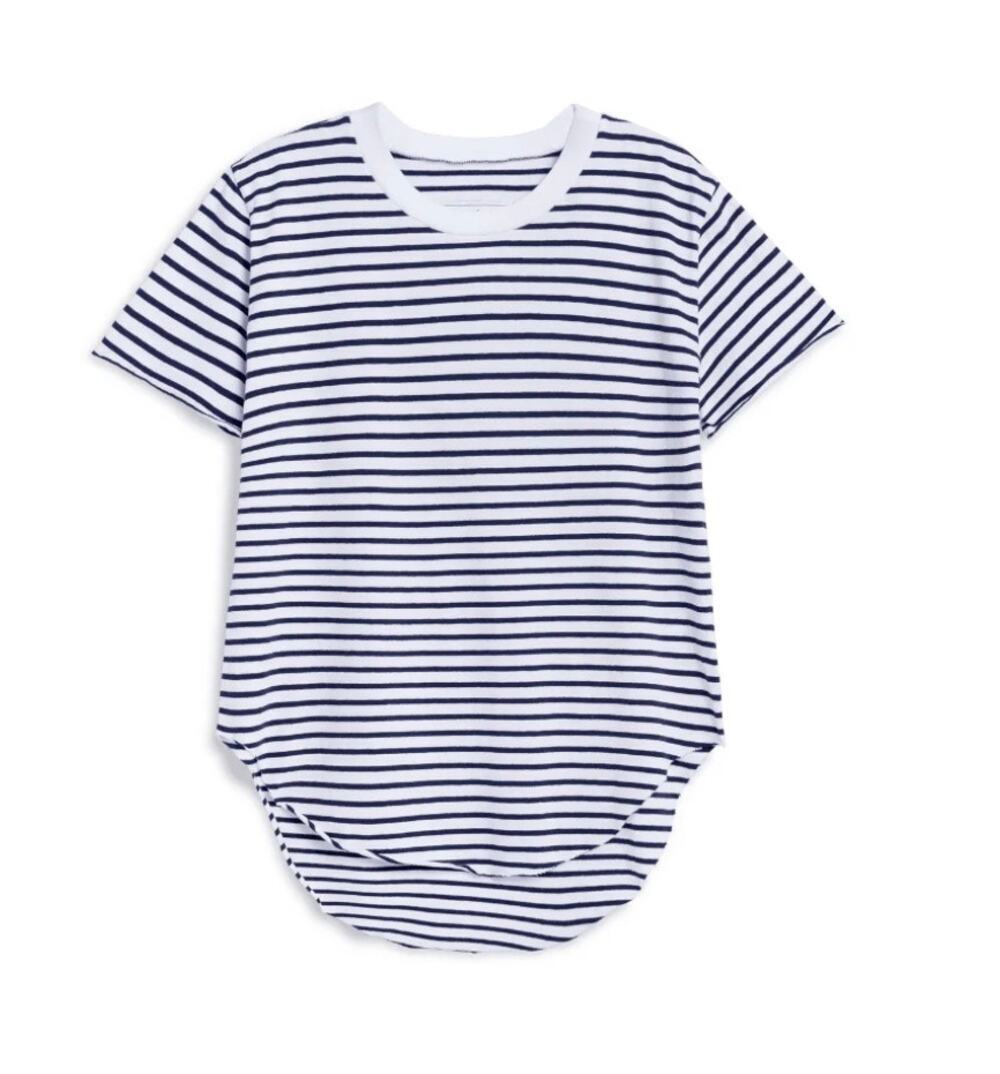 NWOT Frank & Eileen Theo Perfect Tee Crewneck White/British Royal Navy Stripe XS